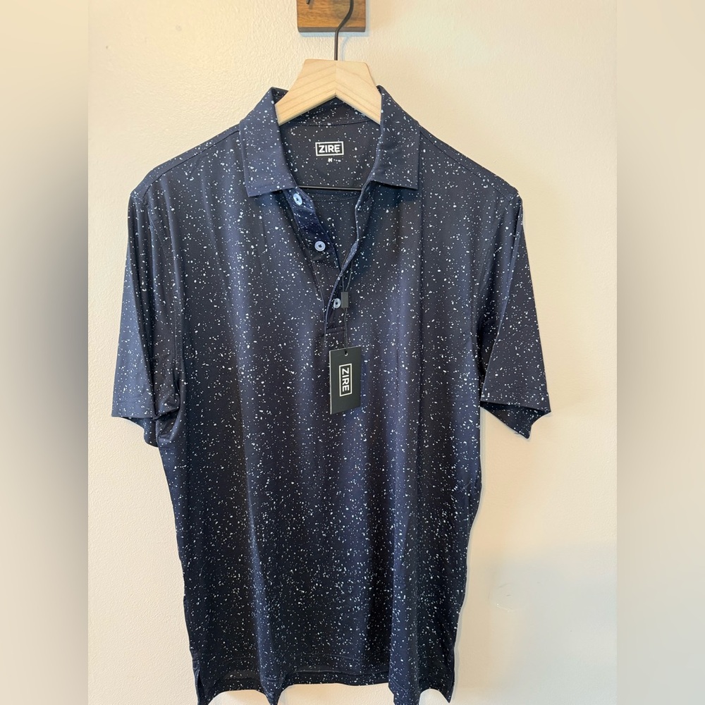 Men's Navy Speckled Polo Shirt